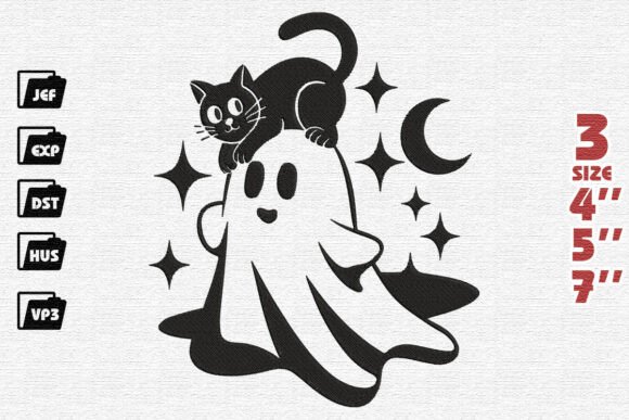 Review: Cute Ghost and Black Cat Embroidery Design