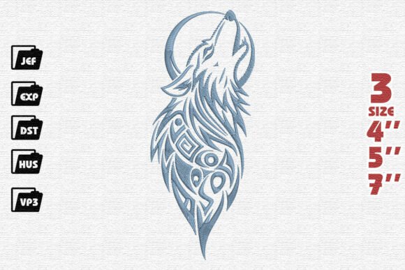 Review: Tribal Wolf & Moon Embroidery Design