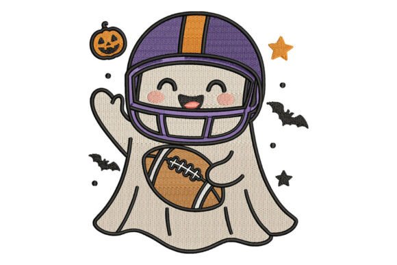 Reviewing the Football Ghost Halloween Embroidery Design